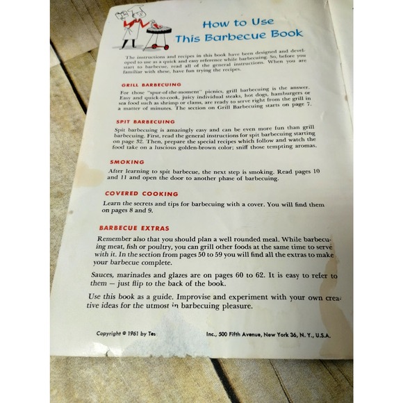 Vtg How to Cook Outdoors Cookbook Garden Mark 1961 Grilling Barbecue  (bb10) - Picture 3 of 10